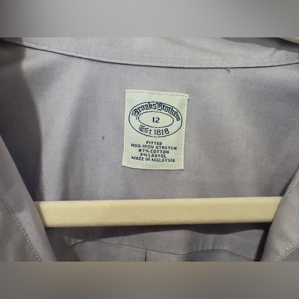 Women’s Brooks Brothers Lavender Tunic Button Up Cotton NonIron Top Shirt 12 - Picture 6 of 15